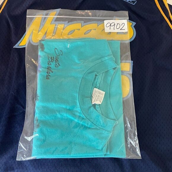 Vintage Shirt Mens Large Blue Santa Barbara California 90s Single Stitch - Picture 13 of 13